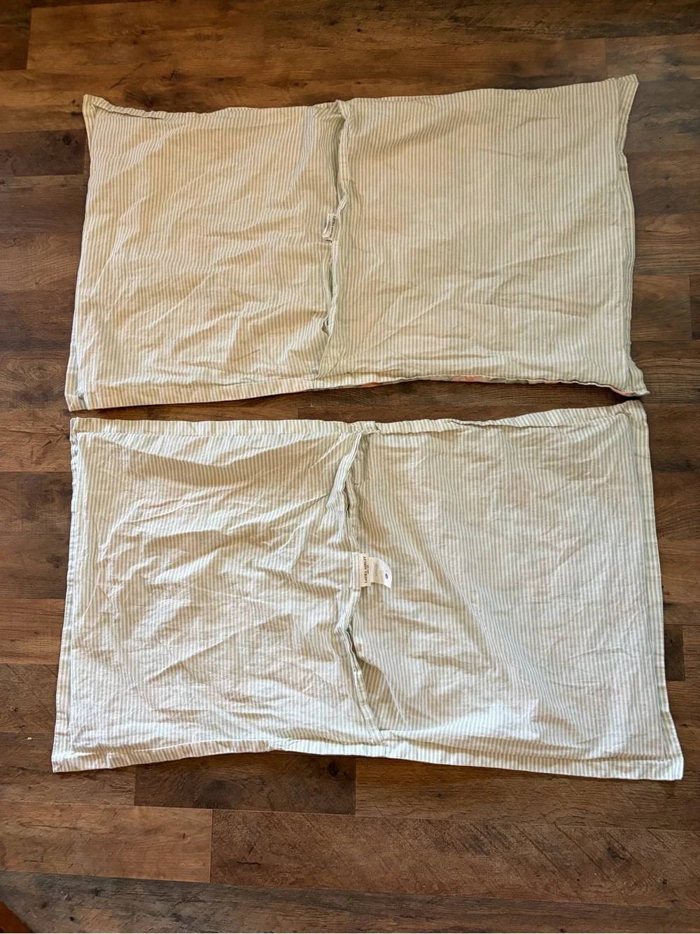 Laura Ashley Floral Pillow Shams in Peach and Green King Size